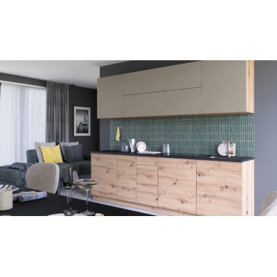 Virtuvės komplektas LANGEN BEIGE-2 (Beige/Dab Artisan) (komplektuojamas)